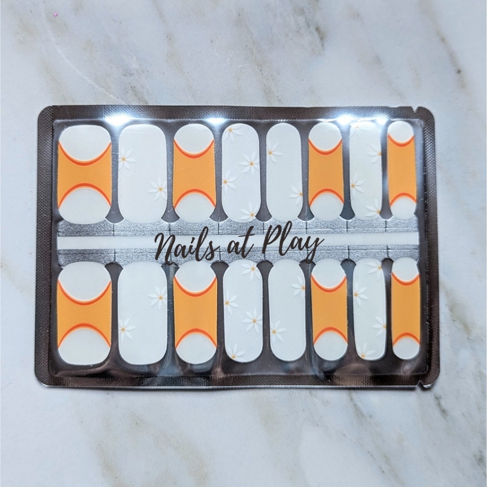 5 for $15 Nail Wraps- Spring Floral Frenchie (transparent)